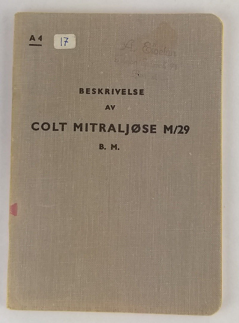 Beskrivelse av Colt Mitraljøse M/29
