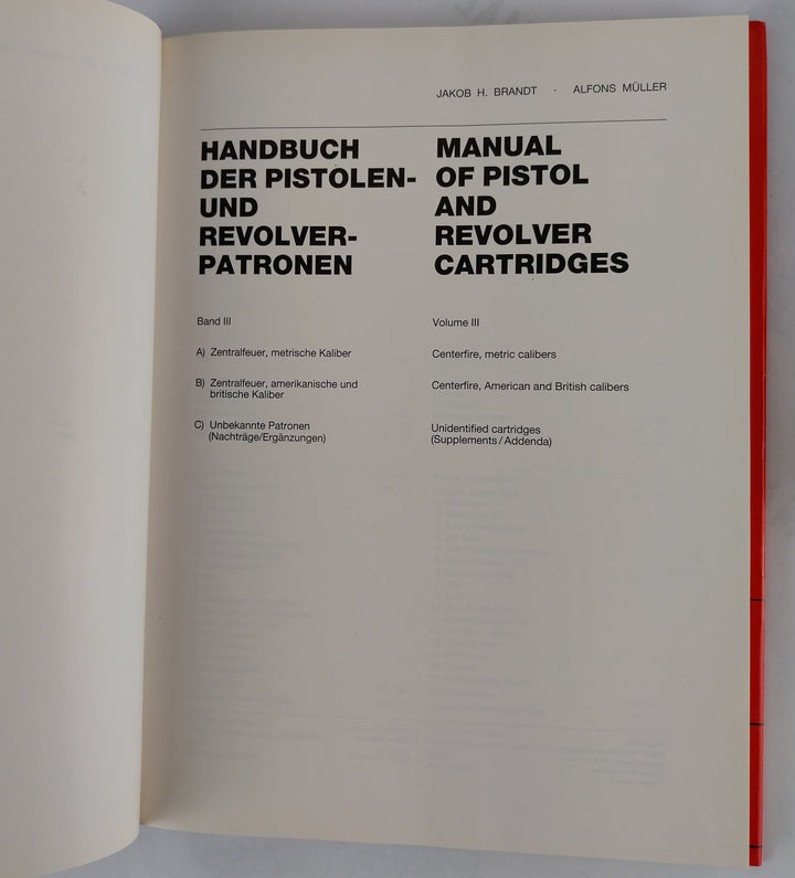 Handbuch der Pistolen- und Revolver-Patronen. Band I, II, und III.