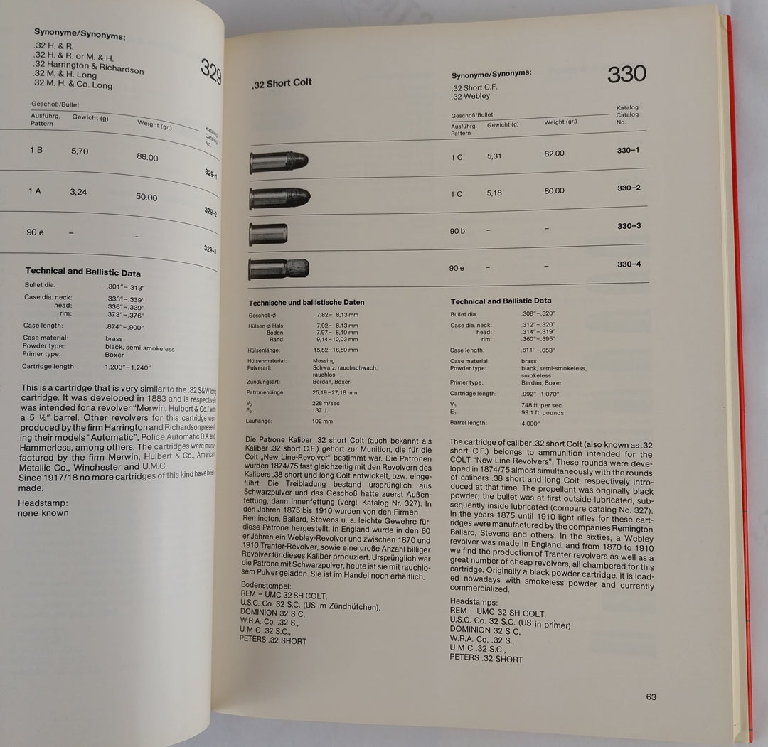 Handbuch der Pistolen- und Revolver-Patronen. Band I, II, und III.
