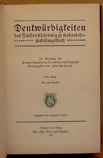 Denkwürdigkeiten des Fürsten Chlodwig
